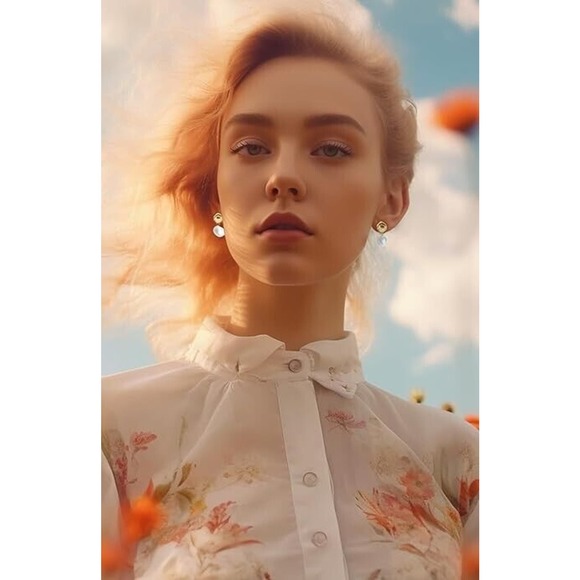 Pearl Diamond Stud Earrings for Women with Dangle Drop Designer Style - Picture 5 of 5